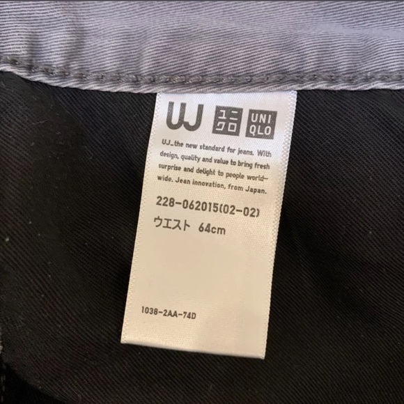 Uniqlo UJ Gray Denim Jeans Skirt Women Size Waist 64cm XS 4 Pockets Zipper - Picture 5 of 10